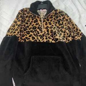 Cheetah Print Half Zip